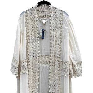 April Cornell Ecru Lace Romantic Robe NWT